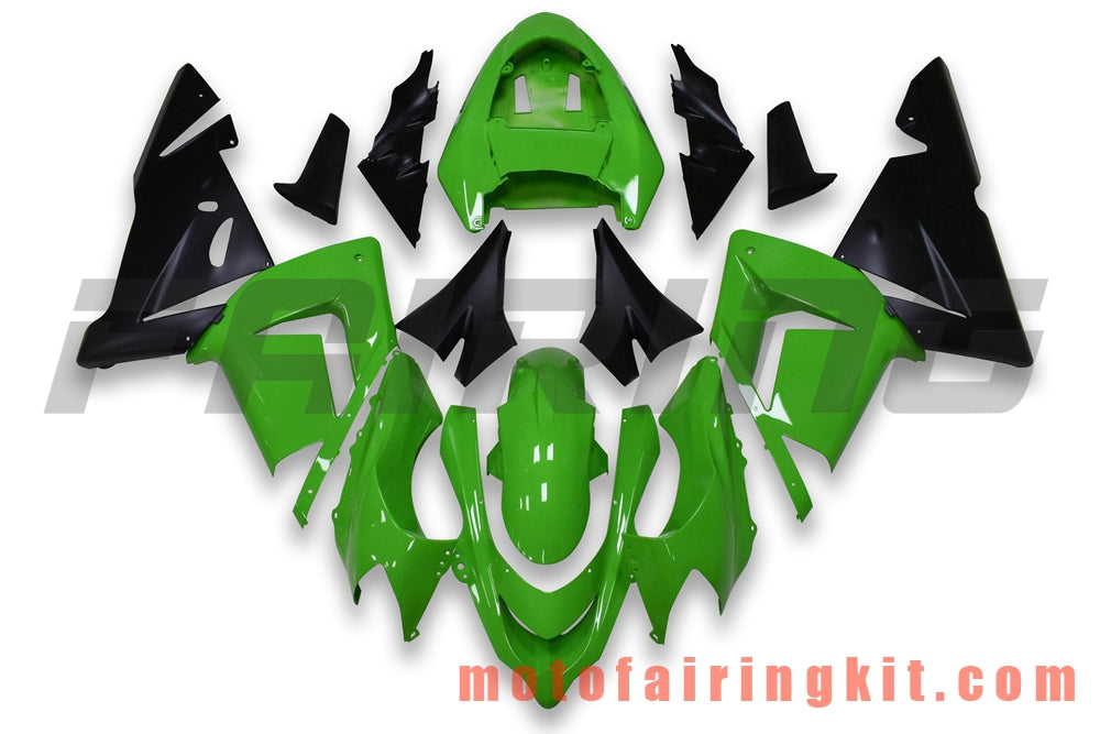 Fairing Kits Fit for ZX-10R ZX10R 2004 2005 ZX-10R ZX10R 04 05 Plastic ABS Injection Mold Complete Motorcycle Body Aftermarket Bodywork Frame (Green & Black) B067