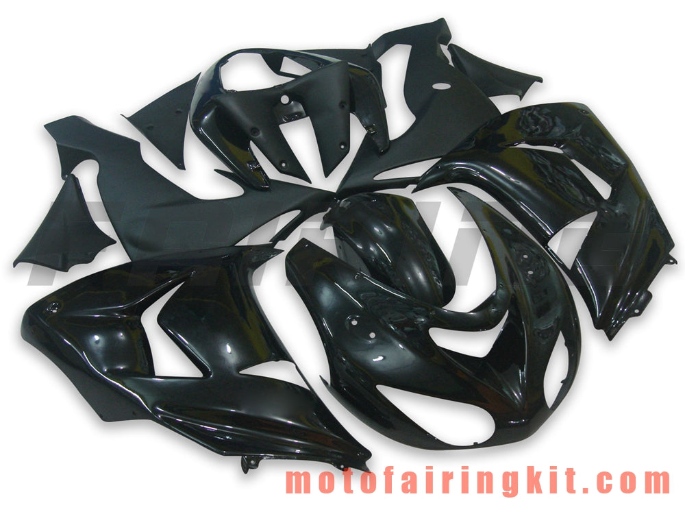 Fairing Kits Fit for ZX-10R ZX10R 2006 2007 ZX-10R ZX10R 06 07 Plastic ABS Injection Mold Complete Motorcycle Body Aftermarket Bodywork Frame (Black) B001