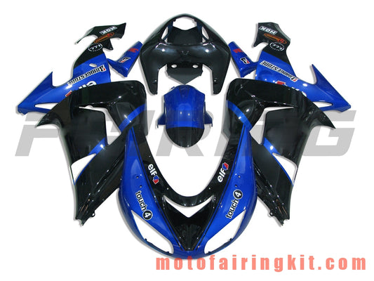 Fairing Kits Fit for ZX-10R ZX10R 2006 2007 ZX-10R ZX10R 06 07 Plastic ABS Injection Mold Complete Motorcycle Body Aftermarket Bodywork Frame (Blue & Black) B002