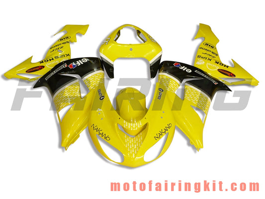 Kits de carenado aptos para ZX-10R ZX10R 2006 2007 ZX-10R ZX10R 06 07 Molde de inyección de plástico ABS Carrocería completa para motocicleta Carrocería del mercado de accesorios Marco (amarillo y negro) B004