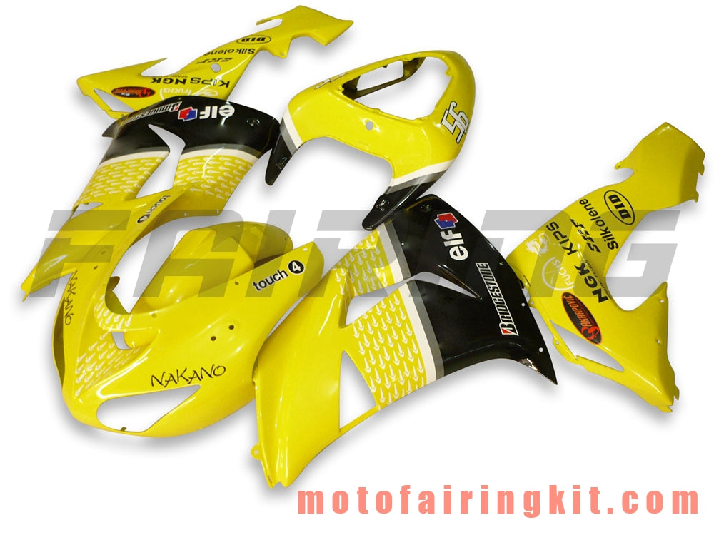 Kits de carenado aptos para ZX-10R ZX10R 2006 2007 ZX-10R ZX10R 06 07 Molde de inyección de plástico ABS Carrocería completa para motocicleta Carrocería del mercado de accesorios Marco (amarillo y negro) B004