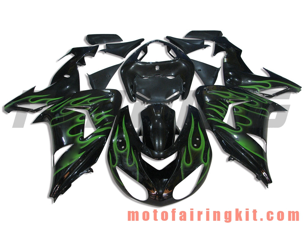 Fairing Kits Fit for ZX-10R ZX10R 2006 2007 ZX-10R ZX10R 06 07 Plastic ABS Injection Mold Complete Motorcycle Body Aftermarket Bodywork Frame (Black) B006