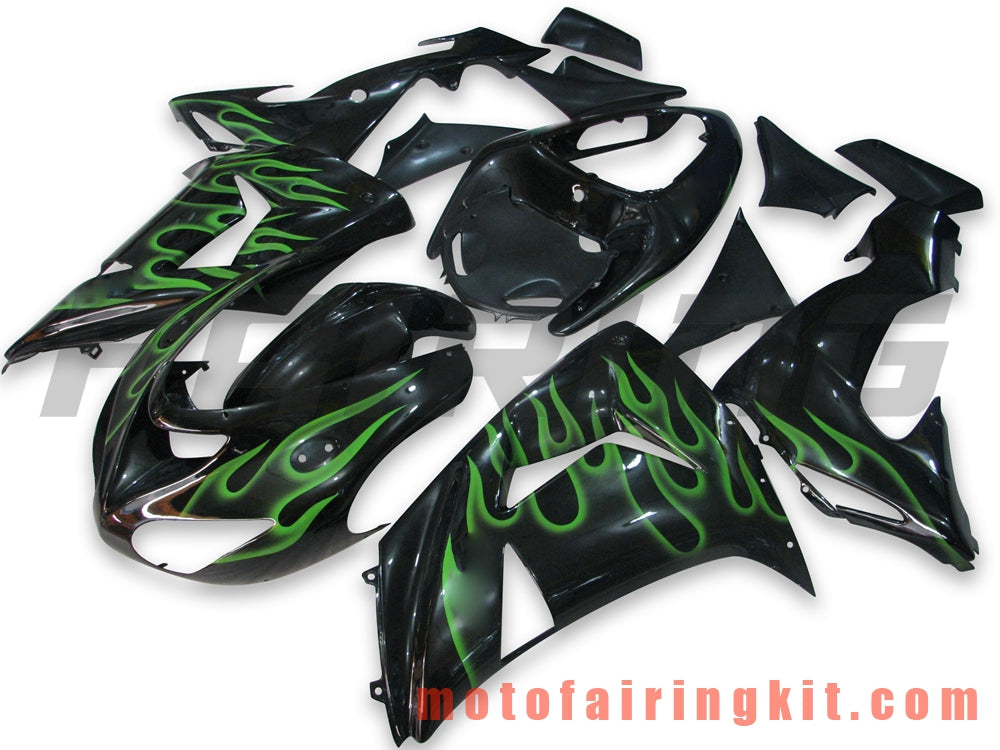 Fairing Kits Fit for ZX-10R ZX10R 2006 2007 ZX-10R ZX10R 06 07 Plastic ABS Injection Mold Complete Motorcycle Body Aftermarket Bodywork Frame (Black) B006