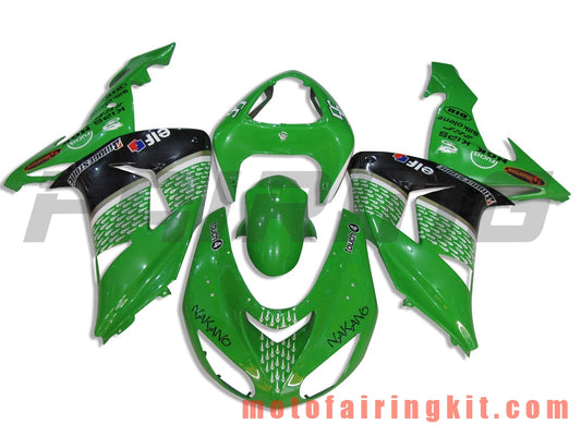 Fairing Kits Fit for ZX-10R ZX10R 2006 2007 ZX-10R ZX10R 06 07 Plastic ABS Injection Mold Complete Motorcycle Body Aftermarket Bodywork Frame (Green & Black) B008