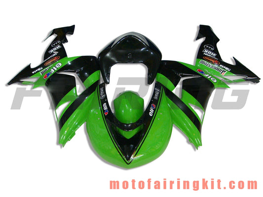 フェアリングキット ZX-10R ZX10R 2006 2007 ZX-10R ZX10R 06 07 プラスチック ABS 射出成型 完全なオートバイボディ アフターマーケットボディワークフレーム (グリーン &amp; ブラック) B009