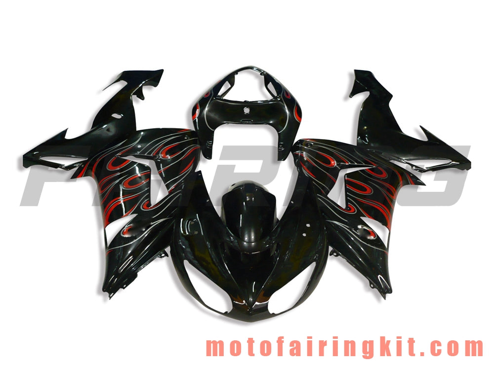 Fairing Kits Fit for ZX-10R ZX10R 2006 2007 ZX-10R ZX10R 06 07 Plastic ABS Injection Mold Complete Motorcycle Body Aftermarket Bodywork Frame (Black) B010