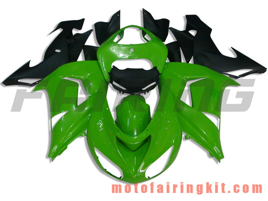 Fairing Kits Fit for ZX-10R ZX10R 2006 2007 ZX-10R ZX10R 06 07 Plastic ABS Injection Mold Complete Motorcycle Body Aftermarket Bodywork Frame (Green & Black) B016