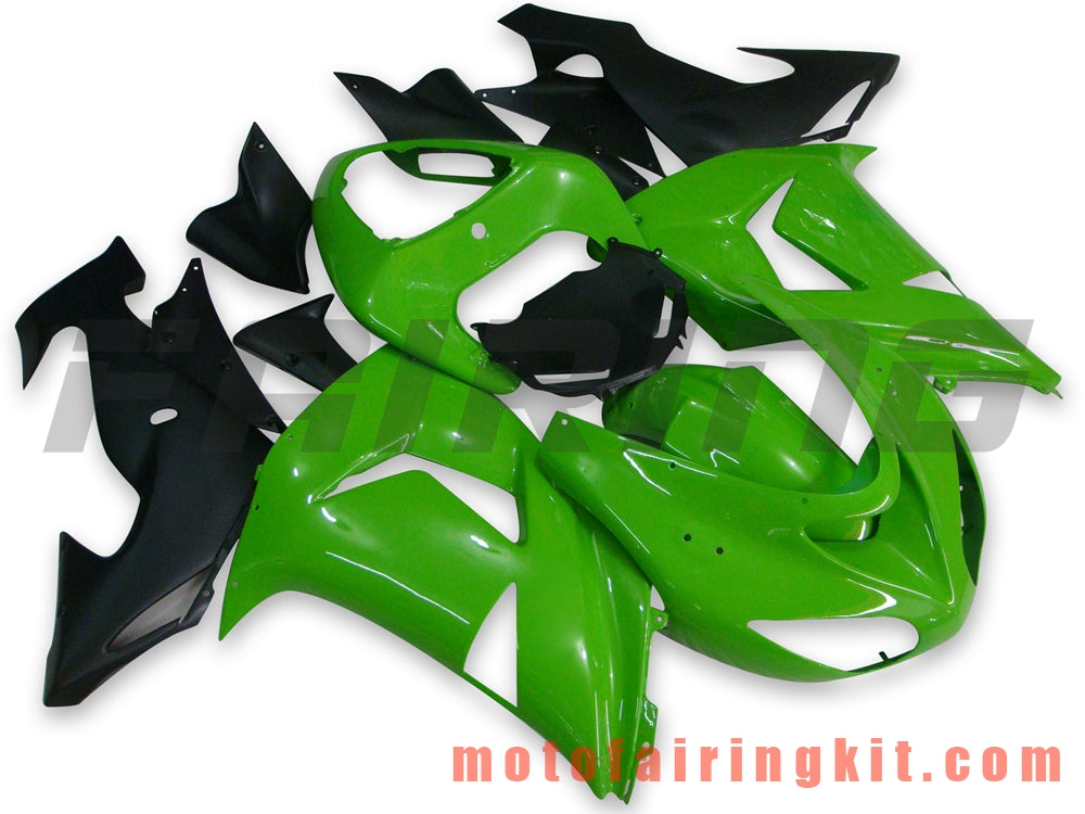 Fairing Kits Fit for ZX-10R ZX10R 2006 2007 ZX-10R ZX10R 06 07 Plastic ABS Injection Mold Complete Motorcycle Body Aftermarket Bodywork Frame (Green & Black) B016