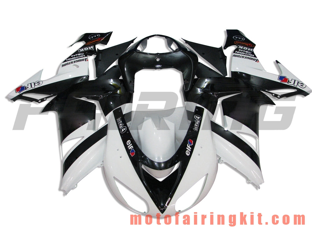 Kits de carenado aptos para ZX-10R ZX10R 2006 2007 ZX-10R ZX10R 06 07 Molde de inyección de plástico ABS Carrocería completa para motocicleta Carrocería del mercado de accesorios Marco (blanco y negro) B017