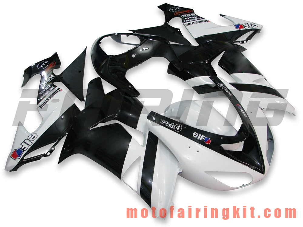 Fairing Kits Fit for ZX-10R ZX10R 2006 2007 ZX-10R ZX10R 06 07 Plastic ABS Injection Mold Complete Motorcycle Body Aftermarket Bodywork Frame (White & Black) B017