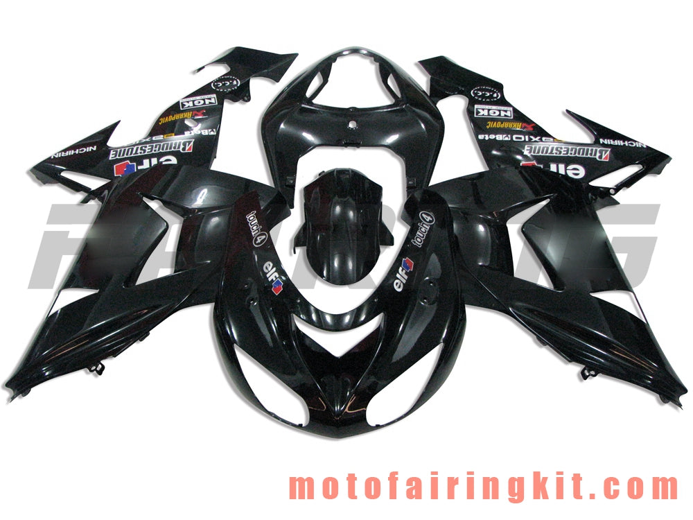 Fairing Kits Fit for ZX-10R ZX10R 2006 2007 ZX-10R ZX10R 06 07 Plastic ABS Injection Mold Complete Motorcycle Body Aftermarket Bodywork Frame (Black) B018