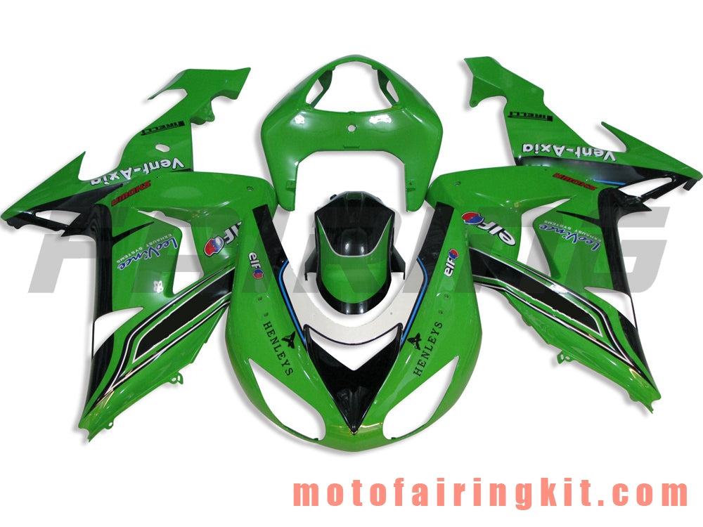 Kits de carenado aptos para ZX-10R ZX10R 2006 2007 ZX-10R ZX10R 06 07 Molde de inyección de plástico ABS Carrocería completa para motocicleta Marco de carrocería de posventa (verde y negro) B022