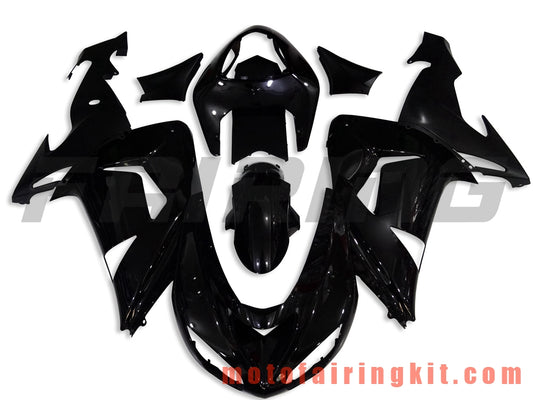 Fairing Kits Fit for ZX-10R ZX10R 2006 2007 ZX-10R ZX10R 06 07 Plastic ABS Injection Mold Complete Motorcycle Body Aftermarket Bodywork Frame (Black) B023