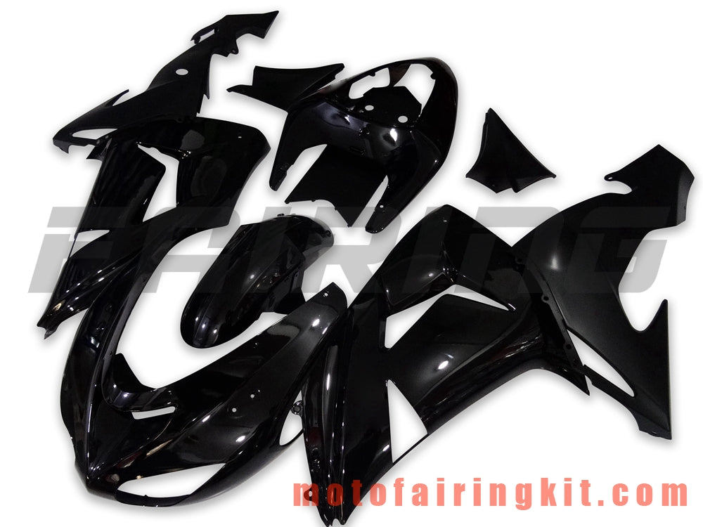 Fairing Kits Fit for ZX-10R ZX10R 2006 2007 ZX-10R ZX10R 06 07 Plastic ABS Injection Mold Complete Motorcycle Body Aftermarket Bodywork Frame (Black) B023