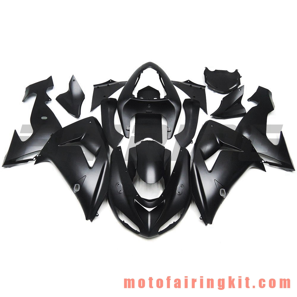 Fairing Kits Fit for ZX-10R ZX10R 2006 2007 ZX-10R ZX10R 06 07 Plastic ABS Injection Mold Complete Motorcycle Body Aftermarket Bodywork Frame (Black) B025