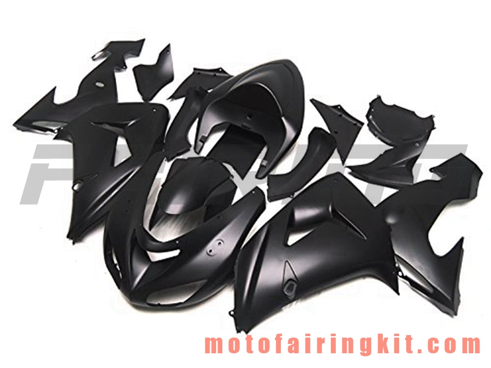 Fairing Kits Fit for ZX-10R ZX10R 2006 2007 ZX-10R ZX10R 06 07 Plastic ABS Injection Mold Complete Motorcycle Body Aftermarket Bodywork Frame (Black) B025