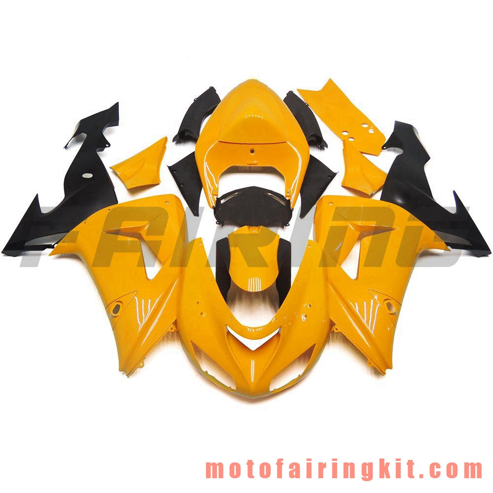 Fairing Kits Fit for ZX-10R ZX10R 2006 2007 ZX-10R ZX10R 06 07 Plastic ABS Injection Mold Complete Motorcycle Body Aftermarket Bodywork Frame (Yellow & Black) B026