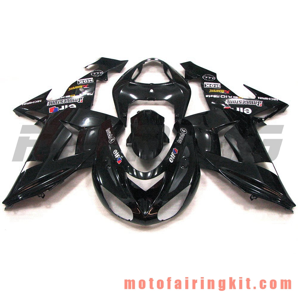 Fairing Kits Fit for ZX-10R ZX10R 2006 2007 ZX-10R ZX10R 06 07 Plastic ABS Injection Mold Complete Motorcycle Body Aftermarket Bodywork Frame (Black) B028