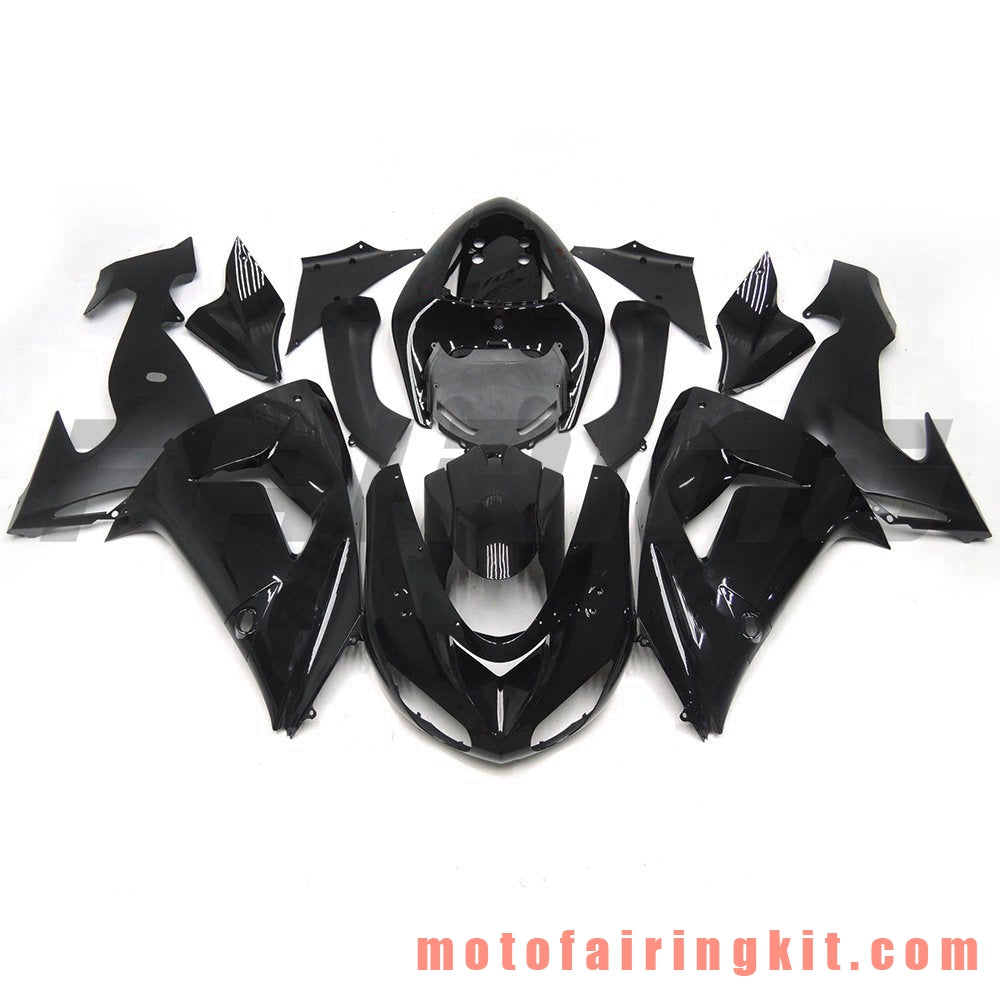 Fairing Kits Fit for ZX-10R ZX10R 2006 2007 ZX-10R ZX10R 06 07 Plastic ABS Injection Mold Complete Motorcycle Body Aftermarket Bodywork Frame (Black) B029