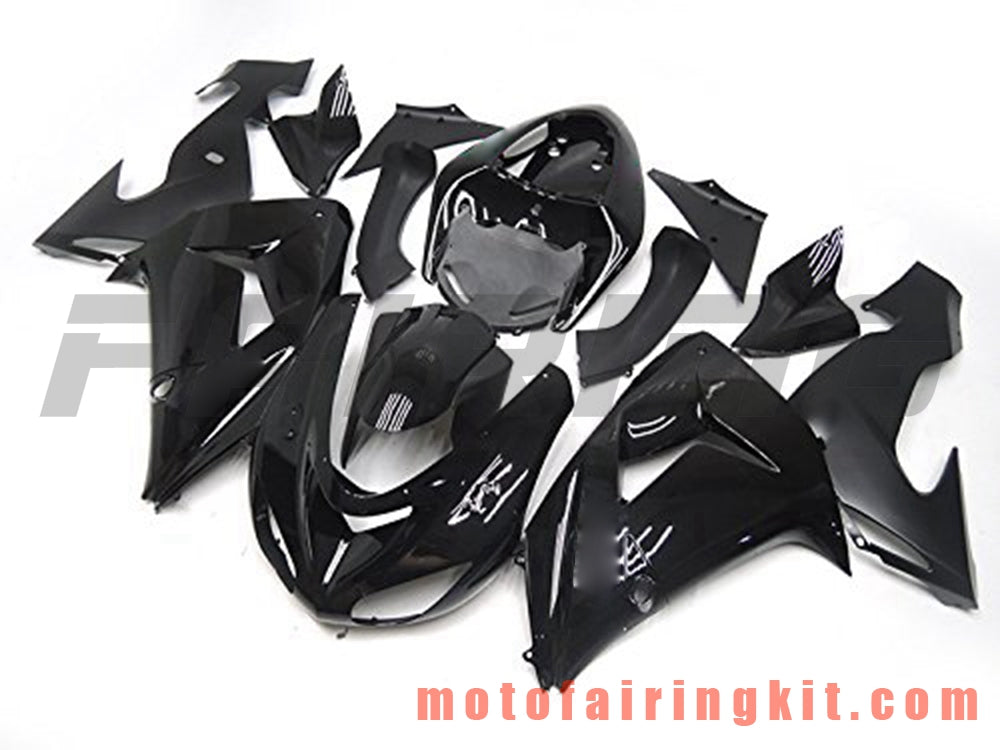 Fairing Kits Fit for ZX-10R ZX10R 2006 2007 ZX-10R ZX10R 06 07 Plastic ABS Injection Mold Complete Motorcycle Body Aftermarket Bodywork Frame (Black) B029