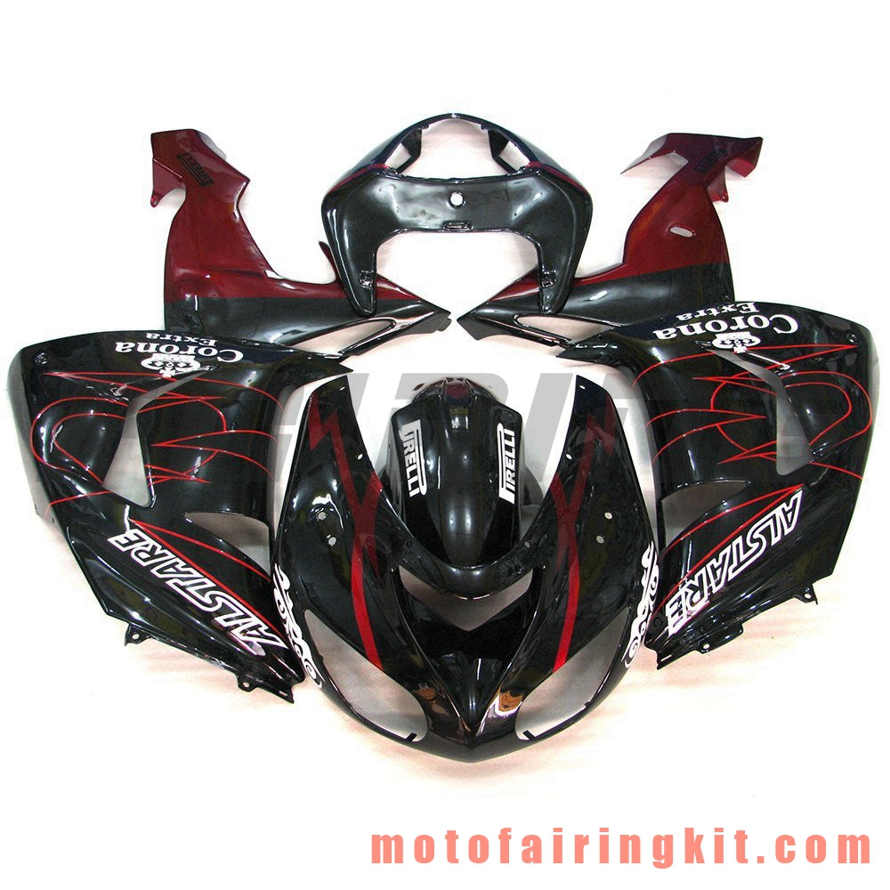 Fairing Kits Fit for ZX-10R ZX10R 2006 2007 ZX-10R ZX10R 06 07 Plastic ABS Injection Mold Complete Motorcycle Body Aftermarket Bodywork Frame (Black & Red) B030