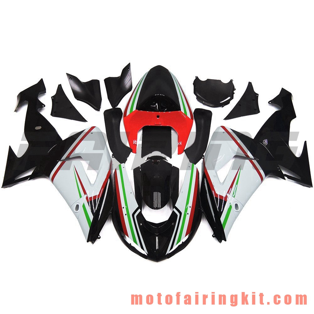 Fairing Kits Fit for ZX-10R ZX10R 2006 2007 ZX-10R ZX10R 06 07 Plastic ABS Injection Mold Complete Motorcycle Body Aftermarket Bodywork Frame (Black & White) B032