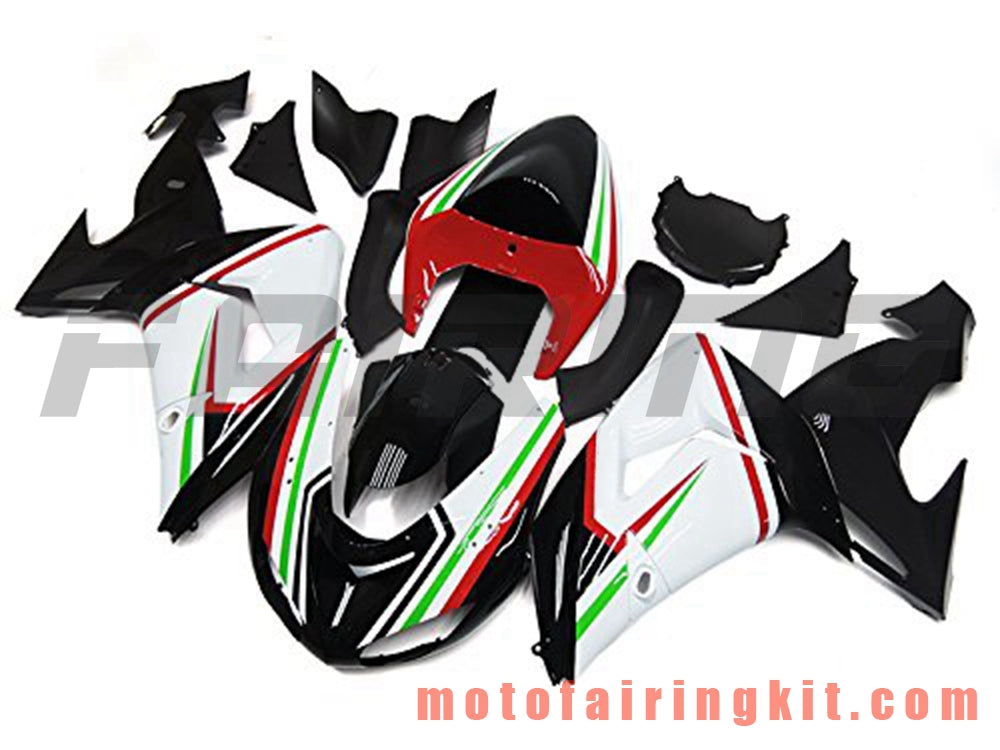 Kits de carenado aptos para ZX-10R ZX10R 2006 2007 ZX-10R ZX10R 06 07 Molde de inyección de plástico ABS Carrocería completa para motocicleta Carrocería del mercado de accesorios Marco (blanco y negro) B032