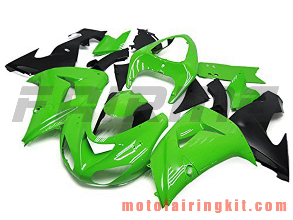 Fairing Kits Fit for ZX-10R ZX10R 2006 2007 ZX-10R ZX10R 06 07 Plastic ABS Injection Mold Complete Motorcycle Body Aftermarket Bodywork Frame (Green & Black) B034