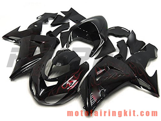 Fairing Kits Fit for ZX-10R ZX10R 2006 2007 ZX-10R ZX10R 06 07 Plastic ABS Injection Mold Complete Motorcycle Body Aftermarket Bodywork Frame (Black) B036