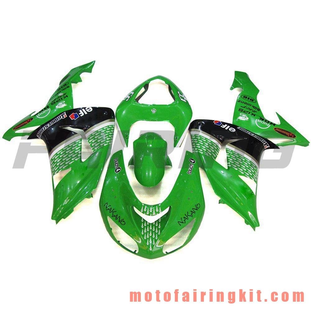 Fairing Kits Fit for ZX-10R ZX10R 2006 2007 ZX-10R ZX10R 06 07 Plastic ABS Injection Mold Complete Motorcycle Body Aftermarket Bodywork Frame (Green & Black) B037