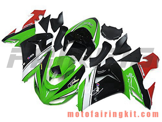 Fairing Kits Fit for ZX-10R ZX10R 2006 2007 ZX-10R ZX10R 06 07 Plastic ABS Injection Mold Complete Motorcycle Body Aftermarket Bodywork Frame (Black & Green) B038