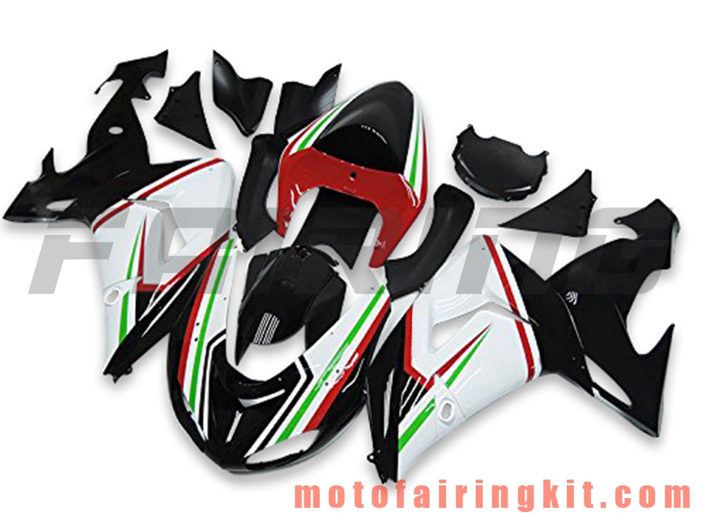 Fairing Kits Fit for ZX-10R ZX10R 2006 2007 ZX-10R ZX10R 06 07 Plastic ABS Injection Mold Complete Motorcycle Body Aftermarket Bodywork Frame (Black & White) B044