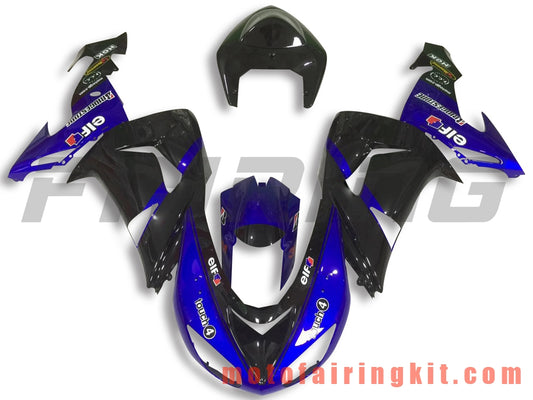 Fairing Kits Fit for ZX-10R ZX10R 2006 2007 ZX-10R ZX10R 06 07 Plastic ABS Injection Mold Complete Motorcycle Body Aftermarket Bodywork Frame (Blue & Black) B048