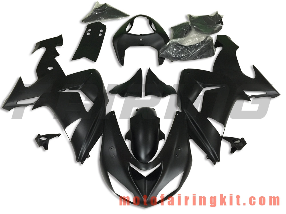 Fairing Kits Fit for ZX-10R ZX10R 2006 2007 ZX-10R ZX10R 06 07 Plastic ABS Injection Mold Complete Motorcycle Body Aftermarket Bodywork Frame (Black) B049