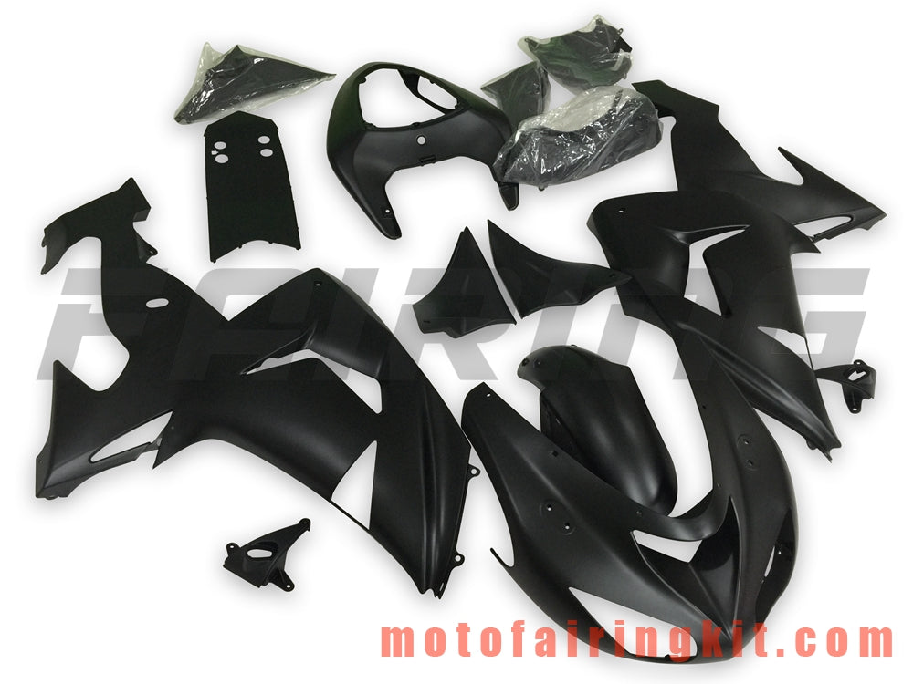 Fairing Kits Fit for ZX-10R ZX10R 2006 2007 ZX-10R ZX10R 06 07 Plastic ABS Injection Mold Complete Motorcycle Body Aftermarket Bodywork Frame (Black) B049