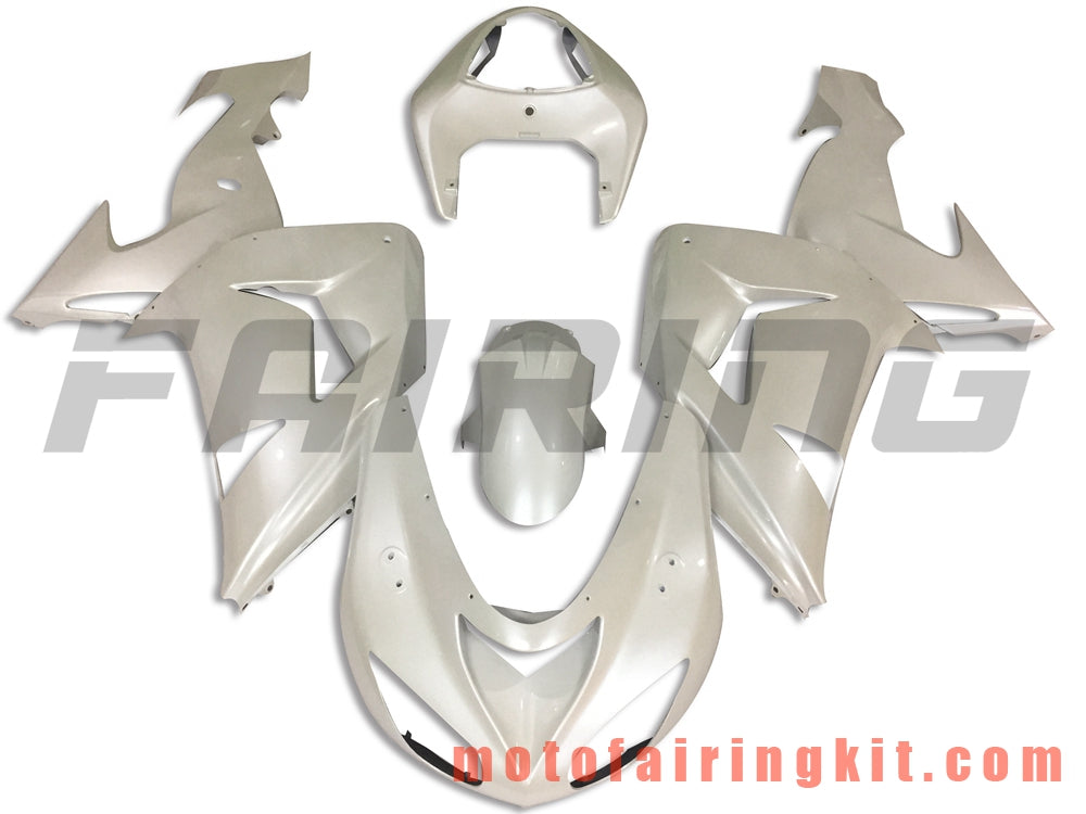 Fairing Kits Fit for ZX-10R ZX10R 2006 2007 ZX-10R ZX10R 06 07 Plastic ABS Injection Mold Complete Motorcycle Body Aftermarket Bodywork Frame (White) B050