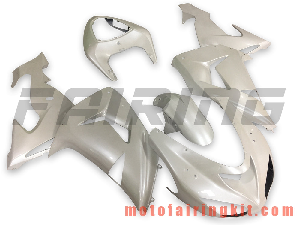 Fairing Kits Fit for ZX-10R ZX10R 2006 2007 ZX-10R ZX10R 06 07 Plastic ABS Injection Mold Complete Motorcycle Body Aftermarket Bodywork Frame (White) B050