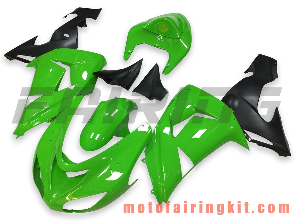 フェアリングキット ZX-10R ZX10R 2006 2007 ZX-10R ZX10R 06 07 プラスチック ABS 射出成型 完全なオートバイ車体 アフターマーケット車体フレーム (グリーン &amp; ブラック) B052