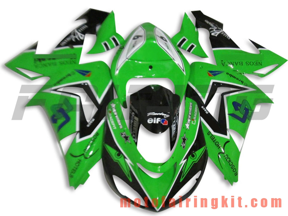 フェアリングキット ZX-10R ZX10R 2006 2007 ZX-10R ZX10R 06 07 プラスチック ABS 射出成型 完全なオートバイボディ アフターマーケットボディワークフレーム (グリーン &amp; ブラック) B055