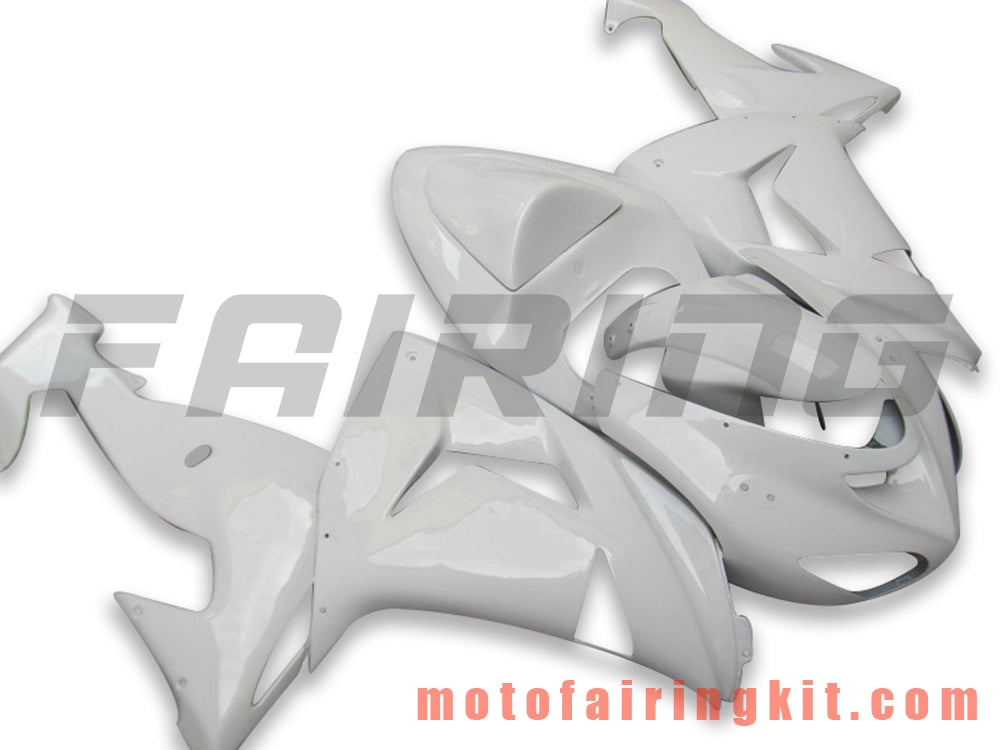 Fairing Kits Fit for ZX-10R ZX10R 2006 2007 ZX-10R ZX10R 06 07 Plastic ABS Injection Mold Complete Motorcycle Body Aftermarket Bodywork Frame (White) B058