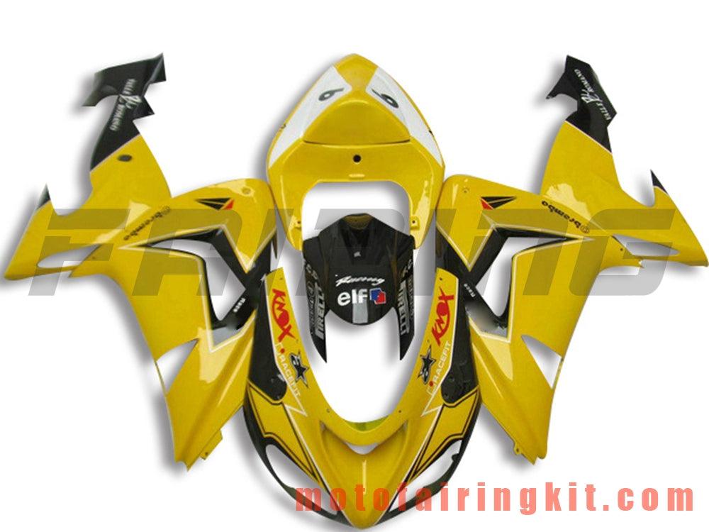 Kits de carenado aptos para ZX-10R ZX10R 2006 2007 ZX-10R ZX10R 06 07 Molde de inyección de plástico ABS Carrocería completa para motocicleta Carrocería del mercado de accesorios Marco (amarillo y negro) B062