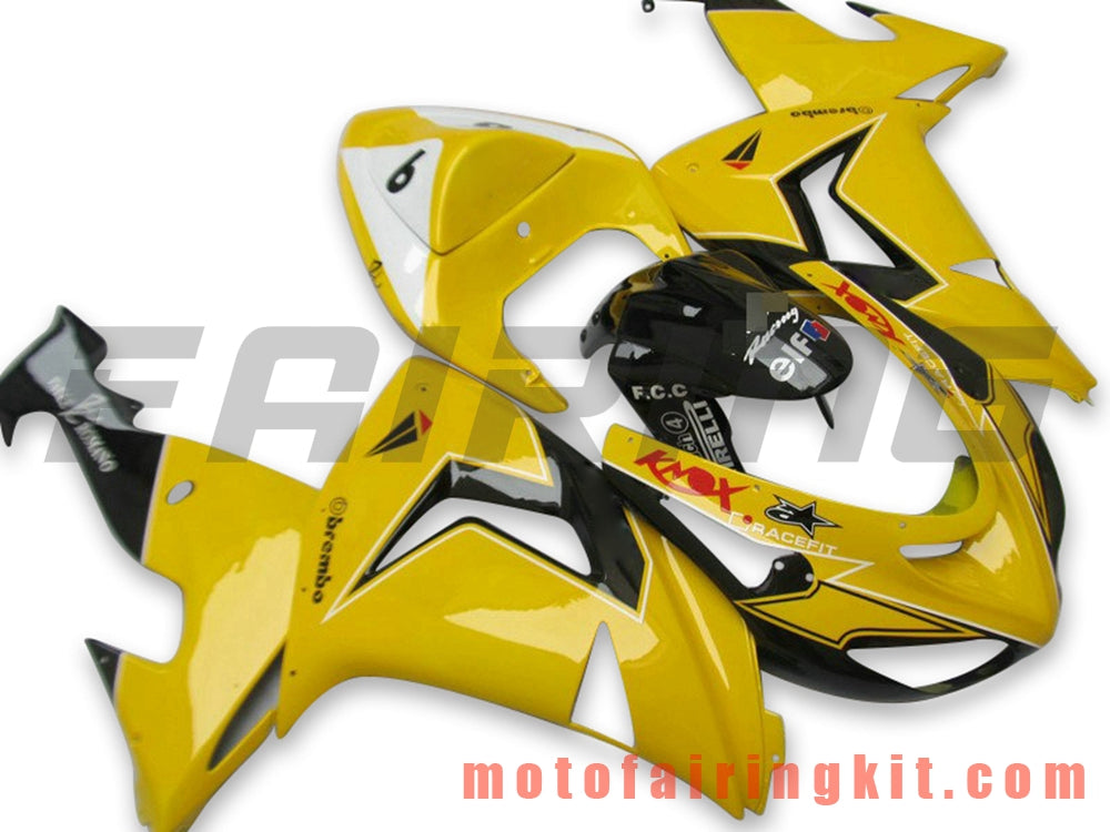 Fairing Kits Fit for ZX-10R ZX10R 2006 2007 ZX-10R ZX10R 06 07 Plastic ABS Injection Mold Complete Motorcycle Body Aftermarket Bodywork Frame (Yellow & Black) B062