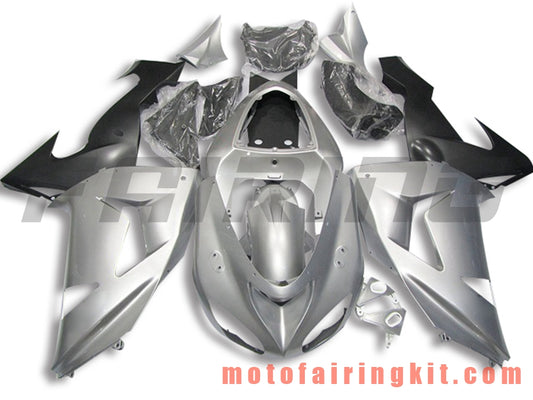 Kits de carenado aptos para ZX-10R ZX10R 2006 2007 ZX-10R ZX10R 06 07 Molde de inyección de plástico ABS Carrocería completa para motocicleta Marco de carrocería de posventa (plata y negro) B063