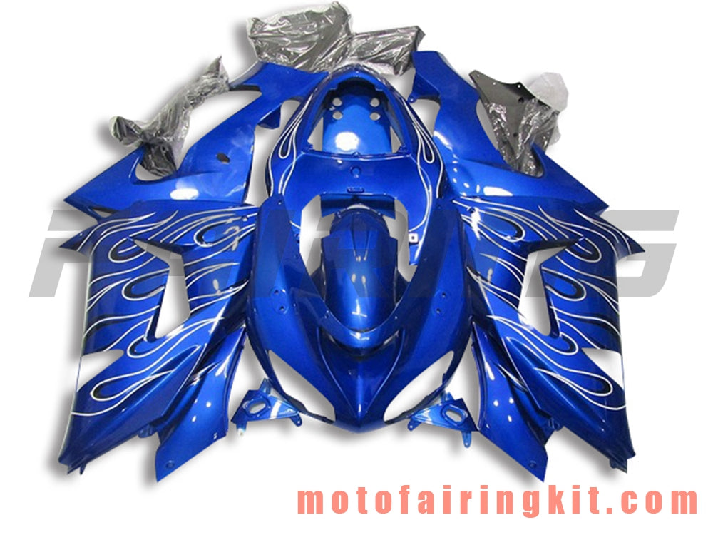 Kits de carenado aptos para ZX-10R ZX10R 2006 2007 ZX-10R ZX10R 06 07 Molde de inyección de plástico ABS Carrocería completa para motocicleta Carrocería del mercado de accesorios Marco (azul) B064