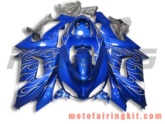 Kits de carenado aptos para ZX-10R ZX10R 2006 2007 ZX-10R ZX10R 06 07 Molde de inyección de plástico ABS Carrocería completa para motocicleta Carrocería del mercado de accesorios Marco (azul) B064