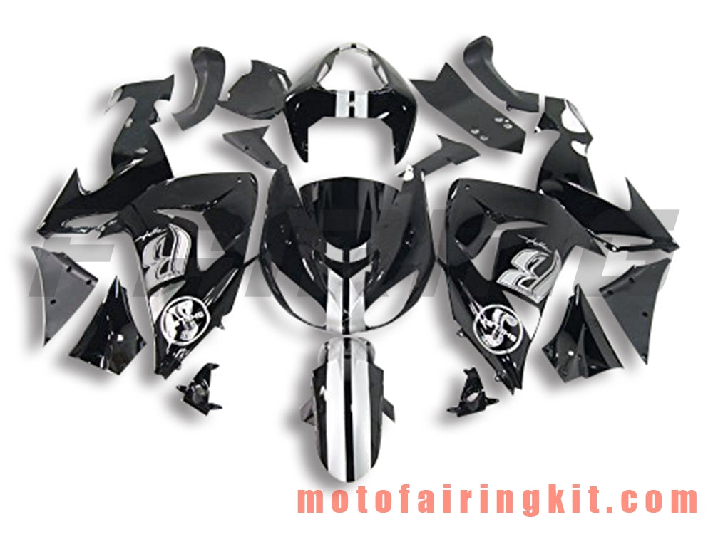 Fairing Kits Fit for ZX-10R ZX10R 2006 2007 ZX-10R ZX10R 06 07 Plastic ABS Injection Mold Complete Motorcycle Body Aftermarket Bodywork Frame (Black) B066