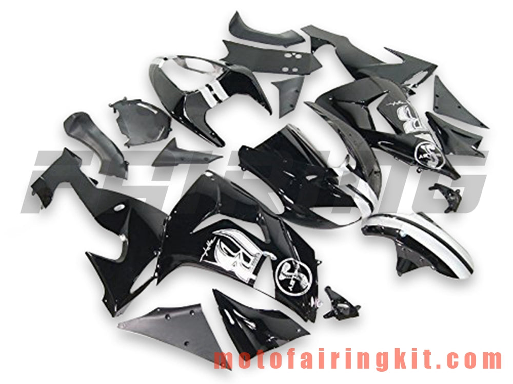 Fairing Kits Fit for ZX-10R ZX10R 2006 2007 ZX-10R ZX10R 06 07 Plastic ABS Injection Mold Complete Motorcycle Body Aftermarket Bodywork Frame (Black) B066