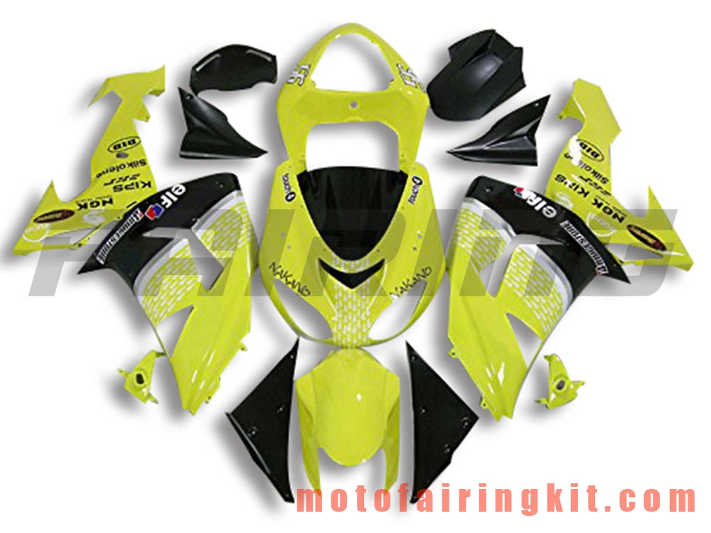 Kits de carenado aptos para ZX-10R ZX10R 2006 2007 ZX-10R ZX10R 06 07 Molde de inyección de plástico ABS Carrocería completa para motocicleta Carrocería del mercado de accesorios Marco (amarillo y negro) B067