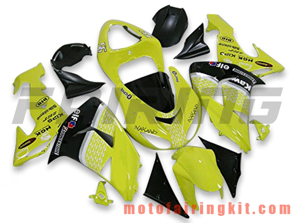 Kits de carenado aptos para ZX-10R ZX10R 2006 2007 ZX-10R ZX10R 06 07 Molde de inyección de plástico ABS Carrocería completa para motocicleta Carrocería del mercado de accesorios Marco (amarillo y negro) B067