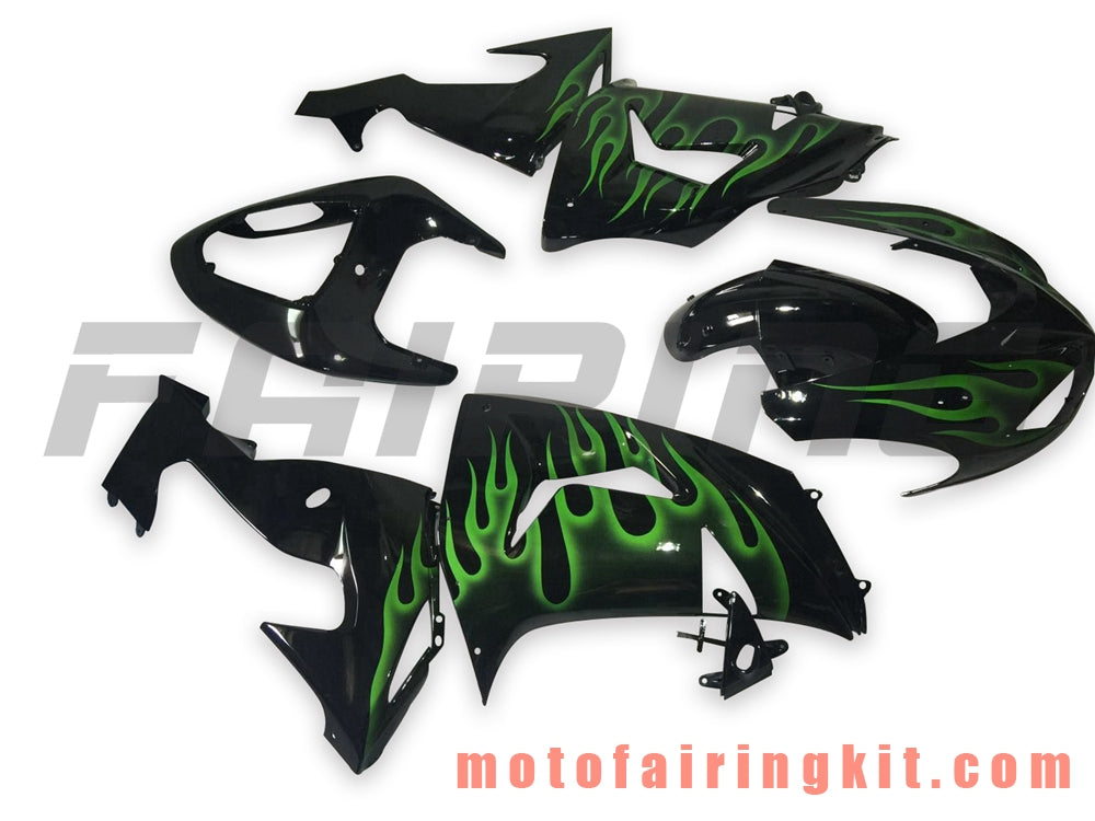 フェアリングキット ZX-10R ZX10R 2006 2007 ZX-10R ZX10R 06 07 プラスチック ABS 射出成型 完全なオートバイボディ アフターマーケットボディワークフレーム (ブラック &amp; グリーン) B068